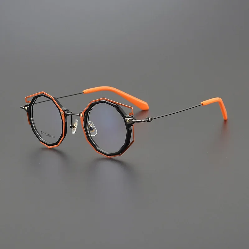 Titanium Ultra-light Hand-made Multi-lateral Cool Color Matching Small Box for Men and Women Color Myopia Plate Glasses Frame
Titanium Ultra-light Hand-made Multi-lateral Cool Color Matching Small Box for Men and Women Color Myopia Plate Glasses Frame
