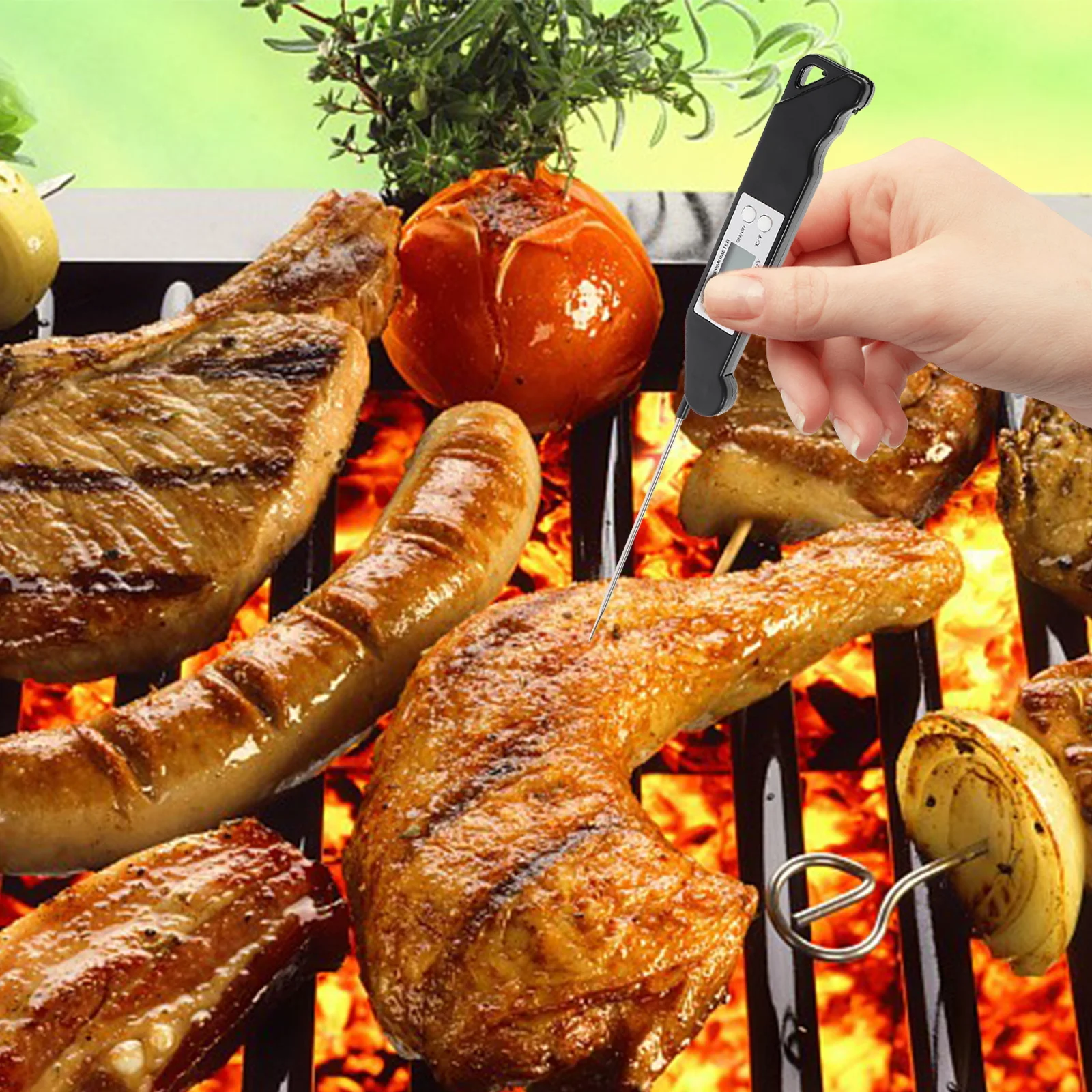 Digital Electronic Thermometer for Cooking Meat BBQ Food Temperature Monitoring Portable Foldable
Digital Electronic Thermometer for Cooking Meat BBQ Food Temperature Monitoring Portable Foldable