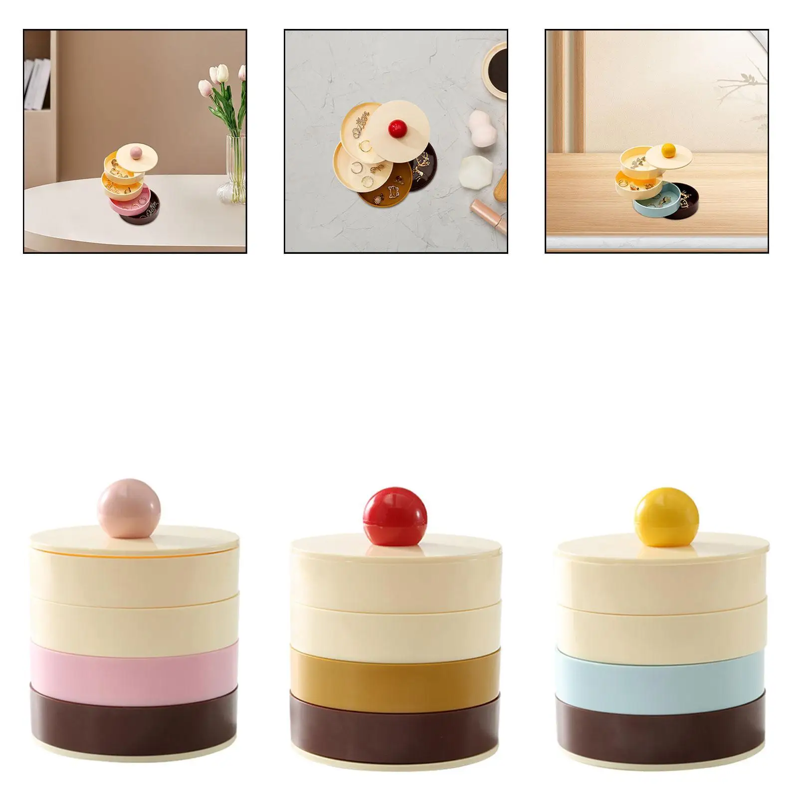 Rotatable Jewelry Organizer Lightweight Crafts 4 Tier Trinket Storage Box for Traveling Living Room Women Dresser Centerpiece
Rotatable Jewelry Organizer Lightweight Crafts 4 Tier Trinket Storage Box for Traveling Living Room Women Dresser Centerpiece