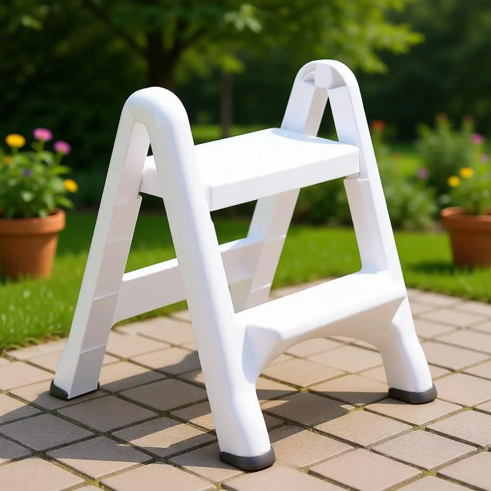 Compact 14-Inch White Step Stool for Home Use - Supports 300 Pounds
Compact 14-Inch White Step Stool for Home Use - Supports 300 Pounds