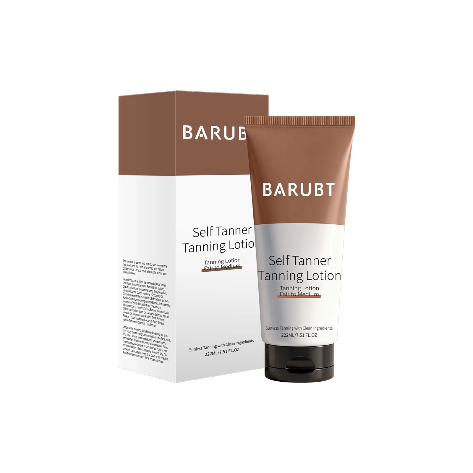 BARUBT Self Tanner Tanning Lotion for Fair to Medium Skin – Sunless Tanner with Clean Ingredients – Natural Glow – 222ml/7.51fl.oz
BARUBT Self Tanner Tanning Lotion for Fair to Medium Skin – Sunless Tanner with Clean Ingredients – Natural Glow – 222ml/7.51fl.oz