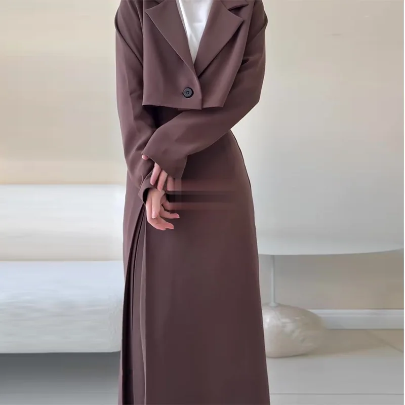 Autumn New Fashion Women's Red Brown Solid Color Casual Trendy Sets Long Sleeve Suit Blazers Sleeveless Vests Ankle Length Skirt
Autumn New Fashion Women's Red Brown Solid Color Casual Trendy Sets Long Sleeve Suit Blazers Sleeveless Vests Ankle Length Skirt