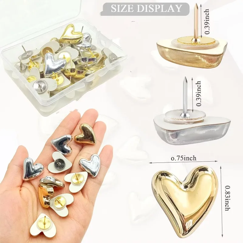 Набор из 10 милых кнопок-гвоздиков в форме сердца, в стиле INS, простые хромированные декоративные кнопки для досок объявлений, фотоальбомов, стен, офиса, заметок
Набор из 10 милых кнопок-гвоздиков в форме сердца, в стиле INS, простые хромированные декоративные кнопки для досок объявлений, фотоальбомов, стен, офиса, заметок