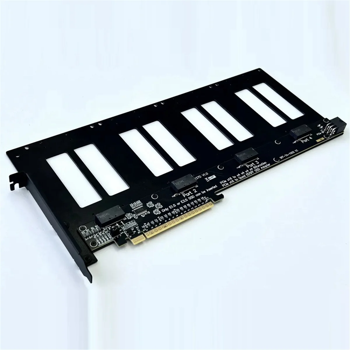 B43C R37D PCIe 5.0 X16 to 4-Port E1.S/E3.S (SFF-TA-1002) Hard Disk Split Adapter Expansion Card Gen5 Support One Drag Four
B43C R37D PCIe 5.0 X16 to 4-Port E1.S/E3.S (SFF-TA-1002) Hard Disk Split Adapter Expansion Card Gen5 Support One Drag Four
