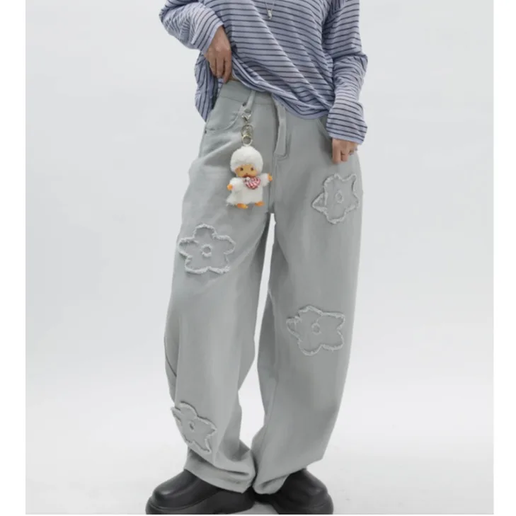 Casual High Waist Wide Leg Jeans Women's Embroidered Floral Cool Style Long Pants Cotton Denim Comfortable Loose Fit Jeans
Casual High Waist Wide Leg Jeans Women's Embroidered Floral Cool Style Long Pants Cotton Denim Comfortable Loose Fit Jeans