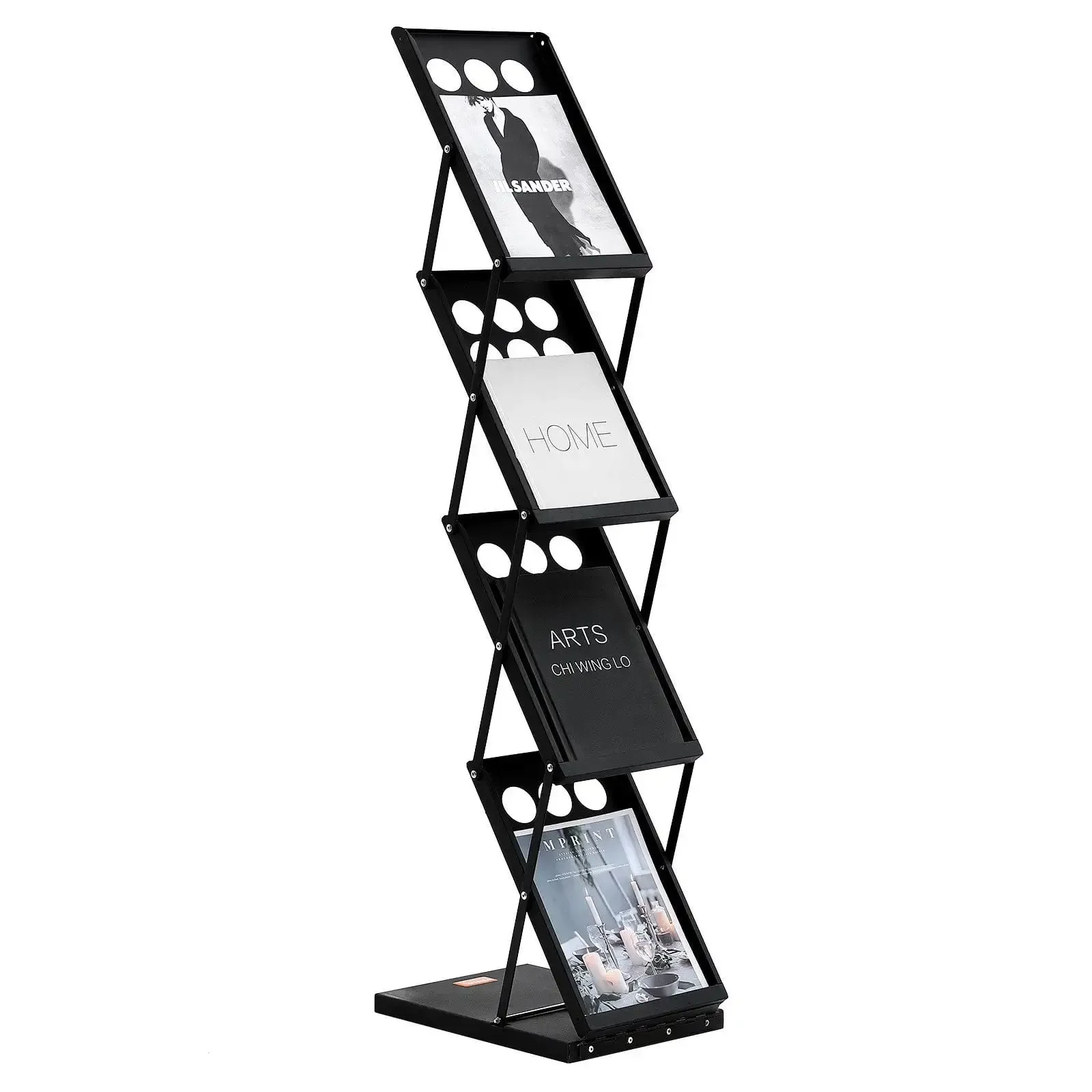 Foldable Magazine Display Rack, 4-Tier Brochure Literature Display Stand, Portable Catalog Brochure Holder Stand
Foldable Magazine Display Rack, 4-Tier Brochure Literature Display Stand, Portable Catalog Brochure Holder Stand