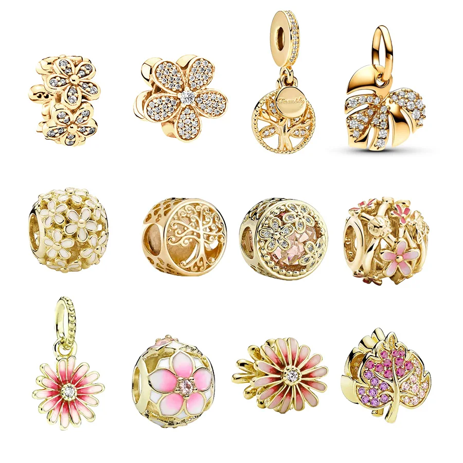 NEW Gold Plated Plant Series Sparkling Monstera Leaf /Flower Charms Beads Fit Original Silver 925 Pan Bracelet DIY Jewelry Gift
NEW Gold Plated Plant Series Sparkling Monstera Leaf /Flower Charms Beads Fit Original Silver 925 Pan Bracelet DIY Jewelry Gift