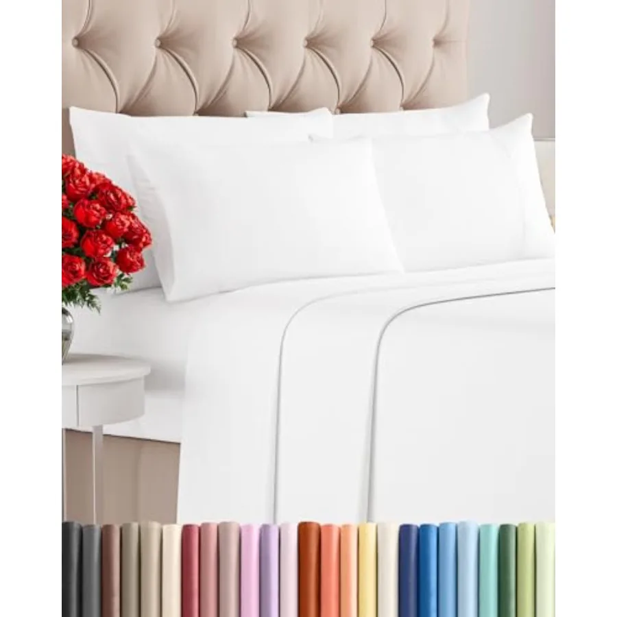 Queen 6 Piece Sheet Set - Comfy Breathable and Cooling - Ultra Soft Hotel Luxury Bedding Set w/ 8-16 Inch Deep Pockets - 1 Flat
Queen 6 Piece Sheet Set - Comfy Breathable and Cooling - Ultra Soft Hotel Luxury Bedding Set w/ 8-16 Inch Deep Pockets - 1 Flat