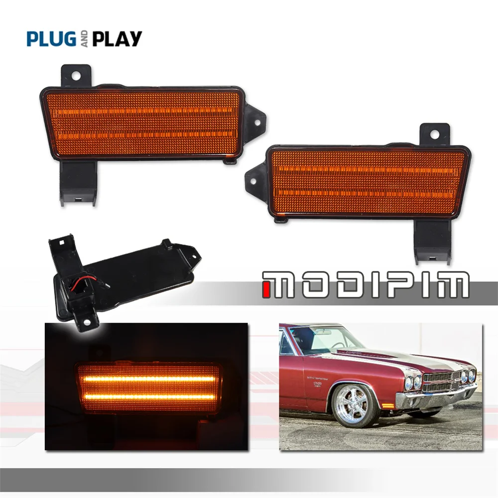 Car LED Front Side Marker Turn Signal Lights For Chevy Chevelle Malibu & El Camino 1970 Fender Flare Parking/Driving Lights 12V
Car LED Front Side Marker Turn Signal Lights For Chevy Chevelle Malibu & El Camino 1970 Fender Flare Parking/Driving Lights 12V