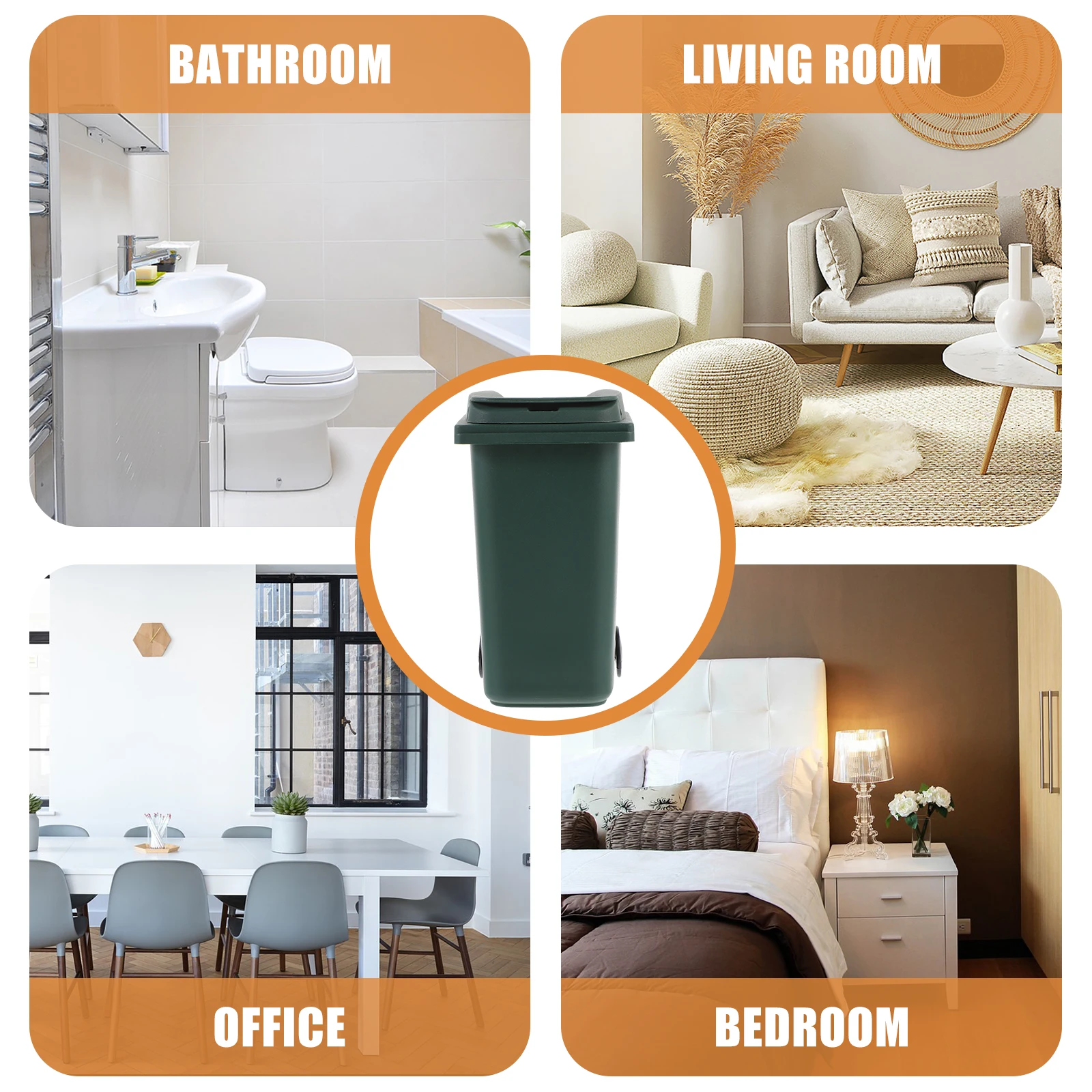 Garbage Can Plastic Mini Trash Recycling Bin Small with Lid Multifunction Office Trashcan Dark Green Waste
Garbage Can Plastic Mini Trash Recycling Bin Small with Lid Multifunction Office Trashcan Dark Green Waste