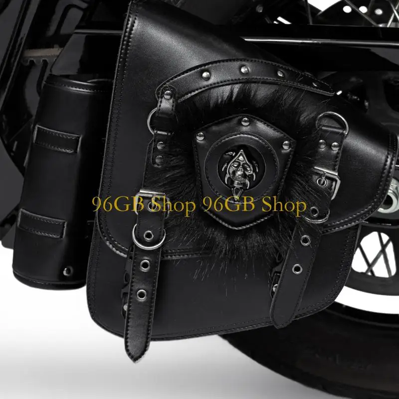 96GB Motorcycle Saddlebag Pair with Skull Badge and Studded Trim, Retro Side Bag Set with Buckle Strap Flap for Side-Mounted
96GB Motorcycle Saddlebag Pair with Skull Badge and Studded Trim, Retro Side Bag Set with Buckle Strap Flap for Side-Mounted