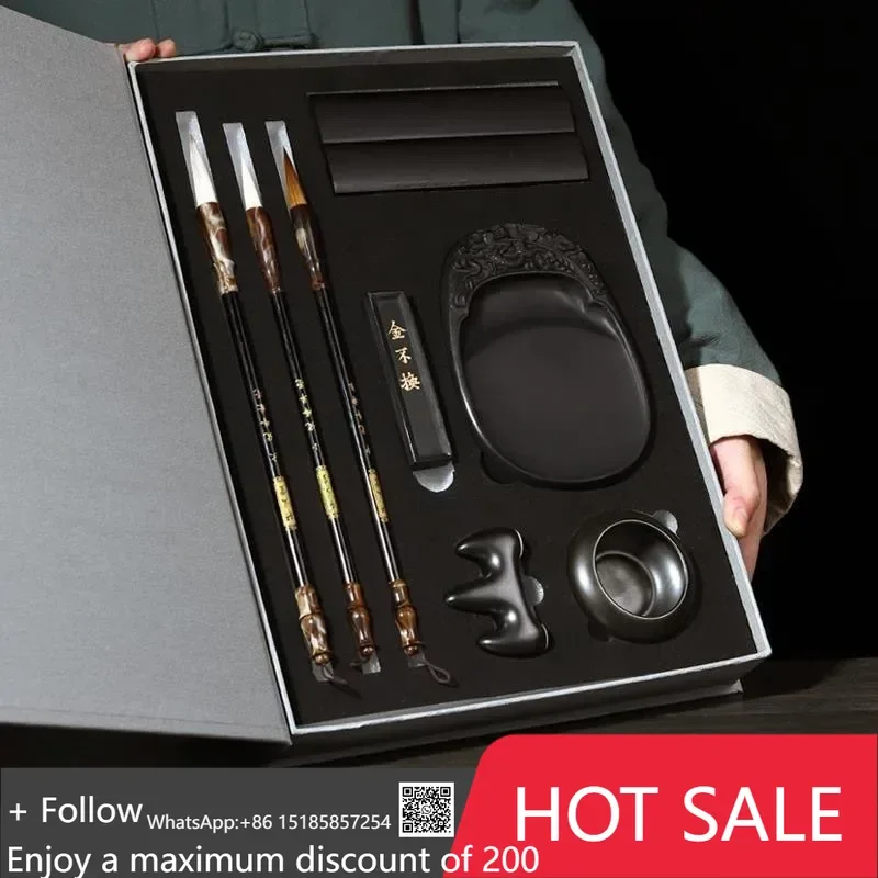 Wenfang Four Treasures Boutique Set Pen/ink/paper/Inkstone Calligraphy Supplies Regular Script Daily Practice Painting Gifts
Wenfang Four Treasures Boutique Set Pen/ink/paper/Inkstone Calligraphy Supplies Regular Script Daily Practice Painting Gifts