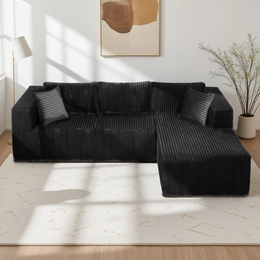 105" L-Shaped Modular Compression Sofa: Plush, All-Foam (No Springs), Vacuum-Packed, Space-Saving Left Chaise
105" L-Shaped Modular Compression Sofa: Plush, All-Foam (No Springs), Vacuum-Packed, Space-Saving Left Chaise