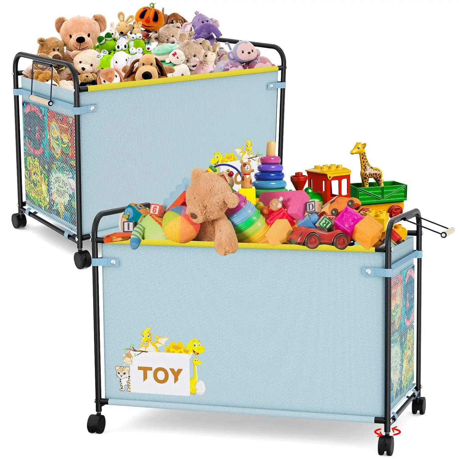 2Pc Toy Box Storage, 180L Extra Large Toy Chest With 360° Wheels, Ox Cloth Metal Toy Box For Boys, Girls, Stuffed Animals,
2Pc Toy Box Storage, 180L Extra Large Toy Chest With 360° Wheels, Ox Cloth Metal Toy Box For Boys, Girls, Stuffed Animals,