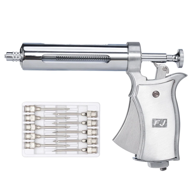 50ml Livestock Animals Semi-automatic Adjustable Continuous Syringe With 10Pcs Needles Vaccine Injection Sheep Cattle Pig
50ml Livestock Animals Semi-automatic Adjustable Continuous Syringe With 10Pcs Needles Vaccine Injection Sheep Cattle Pig