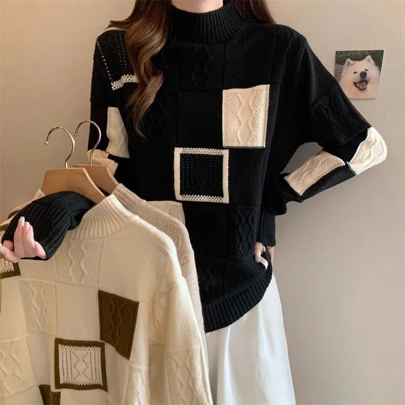 Autumn Winter New Knitwear Coat Large-size Women's Pullover Half Turtleneck Sweater Outerwear Female Loose Casual Sweaters Base
Autumn Winter New Knitwear Coat Large-size Women's Pullover Half Turtleneck Sweater Outerwear Female Loose Casual Sweaters Base