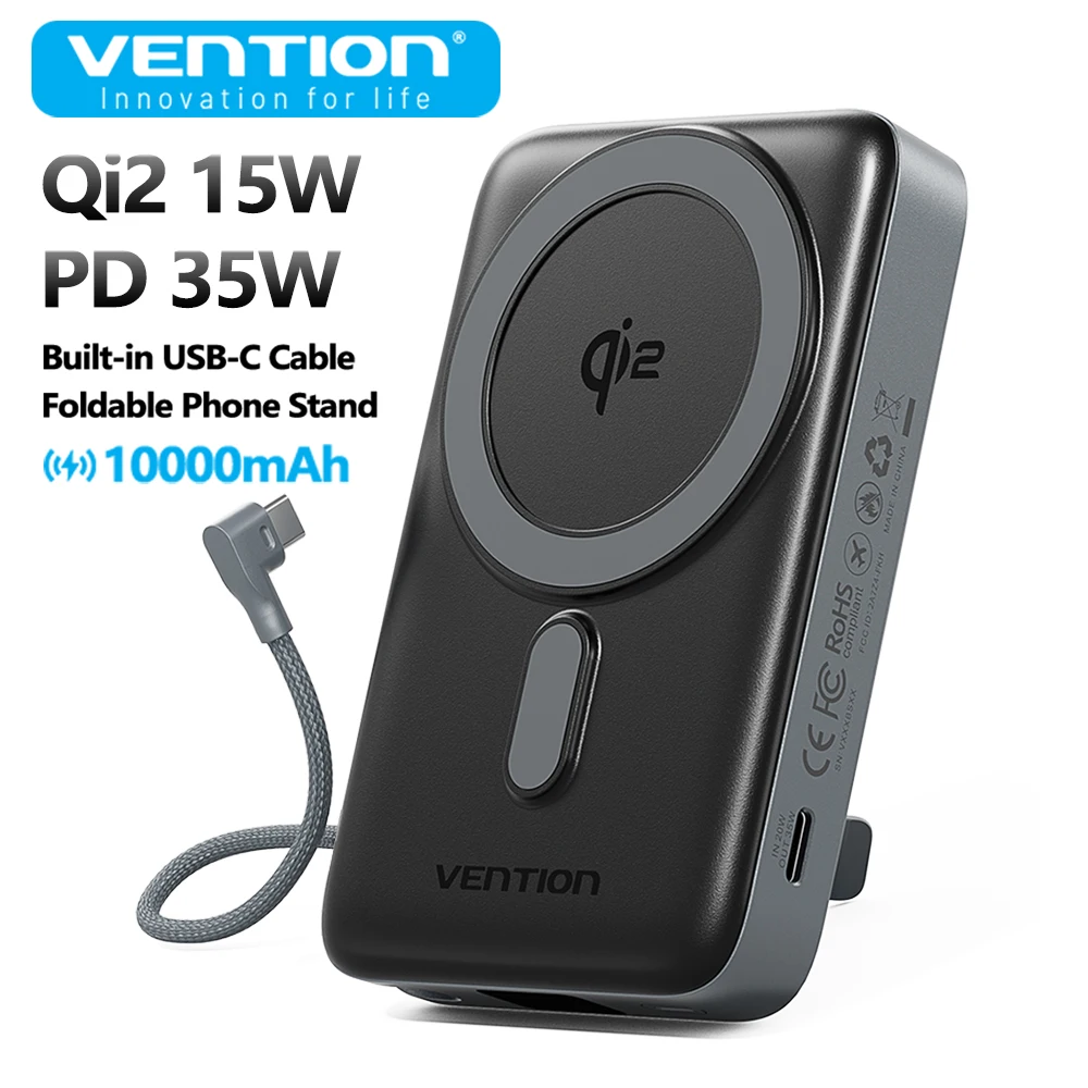 Vention New 35W Qi2 Magnetic Power Bank 10000mAh 15W Wireless Fast Charger Portable External Spare Battery for iPhone 16, 15, 14
Vention New 35W Qi2 Magnetic Power Bank 10000mAh 15W Wireless Fast Charger Portable External Spare Battery for iPhone 16, 15, 14