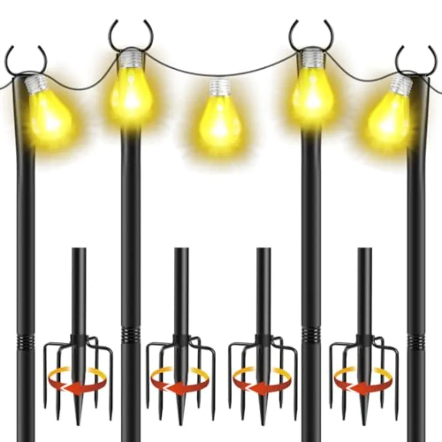 10Feet String Light Poles, Metal Poles with Fork for Outside Lights, Outdoor Metal Light Stand with Fence Brackets Hanging Ligh
10Feet String Light Poles, Metal Poles with Fork for Outside Lights, Outdoor Metal Light Stand with Fence Brackets Hanging Ligh