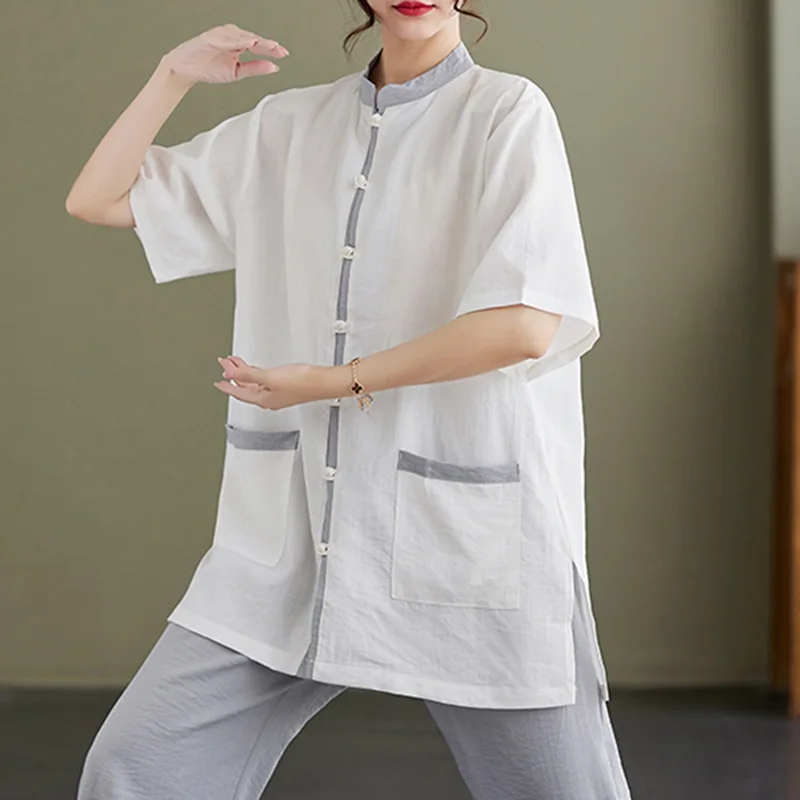 Traditional Chinese Clothing for Women Linen Loose Zen Tea Tai Chi Wushu Tops Pants Tang Suit Kung Fu Hanfu Qipao Blouse Shirts
Traditional Chinese Clothing for Women Linen Loose Zen Tea Tai Chi Wushu Tops Pants Tang Suit Kung Fu Hanfu Qipao Blouse Shirts