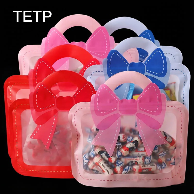 TETP 50Pcs Holiday Gift Handbags with Bow Children's Day Snack Packaging Sealed Storage For Small Business Gift Decoration Bags
TETP 50Pcs Holiday Gift Handbags with Bow Children's Day Snack Packaging Sealed Storage For Small Business Gift Decoration Bags