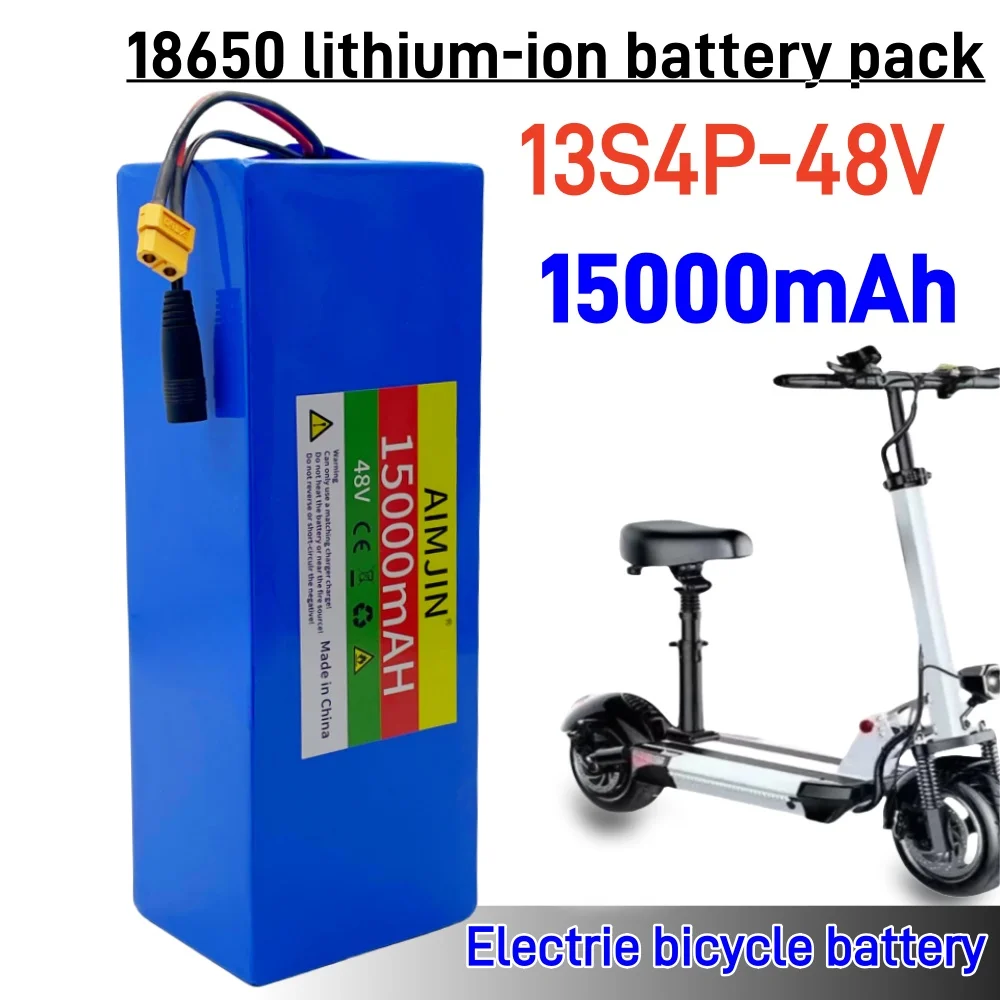 18650 13S4P 48V 15000mAh Lithium ion Rechargeable Battery Pack with Built in BMS Electric Scooter Bicycle Replacement Battery
18650 13S4P 48V 15000mAh Lithium ion Rechargeable Battery Pack with Built in BMS Electric Scooter Bicycle Replacement Battery