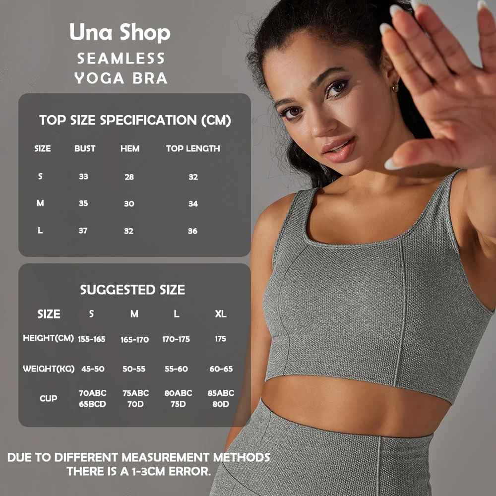 Una-Shop High Quality Seamless Sports Bra With Push Up Quick Dry Yoga Tank Top Fitness Female Workout Underwear Sportswear Gym
Una-Shop High Quality Seamless Sports Bra With Push Up Quick Dry Yoga Tank Top Fitness Female Workout Underwear Sportswear Gym