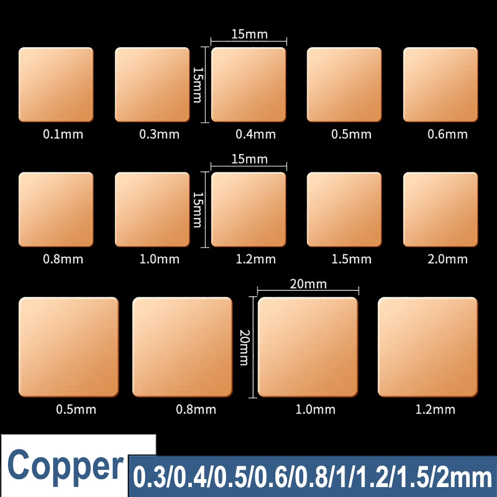 Pure Copper Heat Sink Plate 15x15mm 20x20mm DIY Thermal Transfer Conduction Cooling Copper Sheet with Adhesive Backing
Pure Copper Heat Sink Plate 15x15mm 20x20mm DIY Thermal Transfer Conduction Cooling Copper Sheet with Adhesive Backing