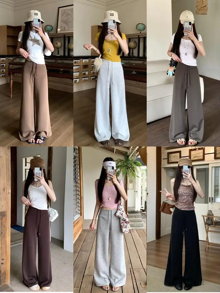 High Waist Wide Leg Casual Sports Pants Women's Summer New Loose Trousers Drawstring Comfortable All-Match Sweatpants
High Waist Wide Leg Casual Sports Pants Women's Summer New Loose Trousers Drawstring Comfortable All-Match Sweatpants