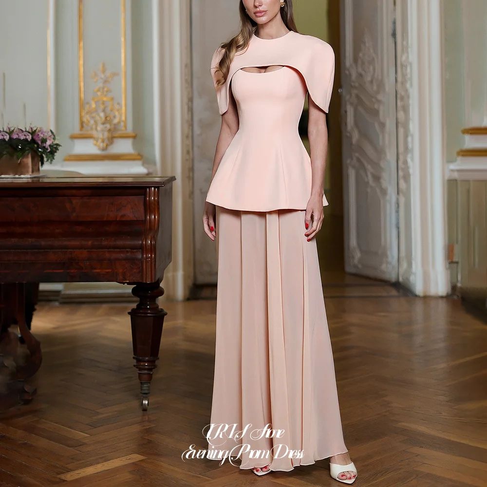IRIS Elegant Pink Two Piece Cape Collar Chest Cutout Customized Evening Prom Dresses for Women 2026 Chiffon Wide Leg Long
IRIS Elegant Pink Two Piece Cape Collar Chest Cutout Customized Evening Prom Dresses for Women 2026 Chiffon Wide Leg Long