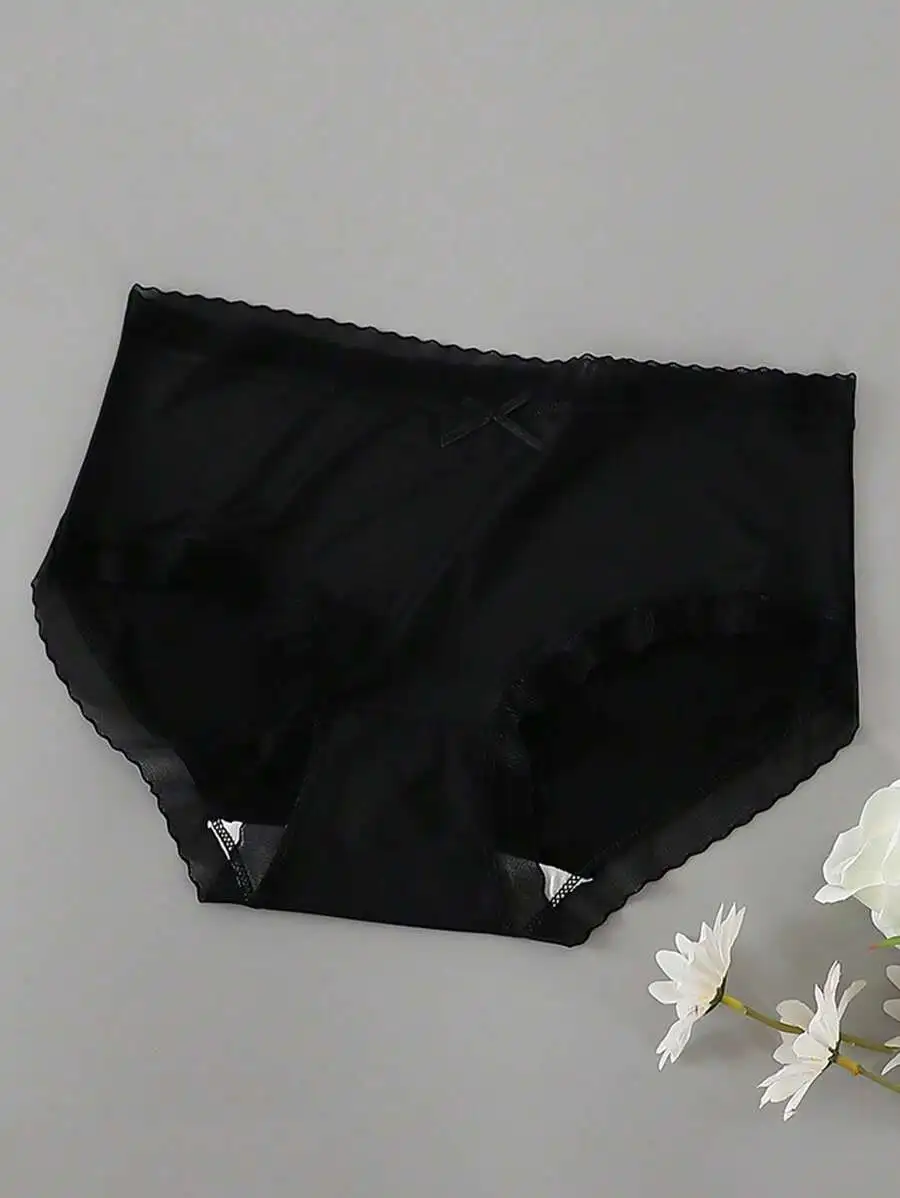 Women Mid Waist Ultra Thin Ice Silk Panties With Bow Decoration
Women Mid Waist Ultra Thin Ice Silk Panties With Bow Decoration