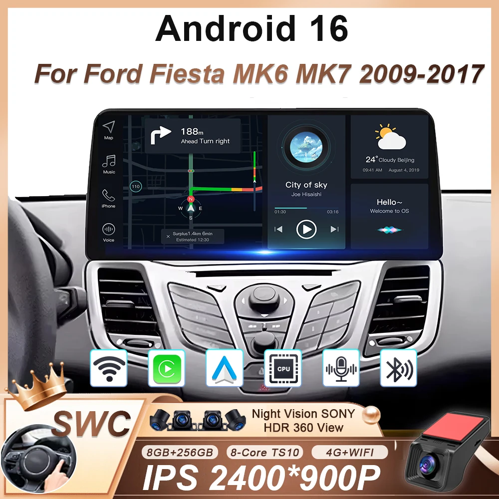 12.3 inch Car Radio Android Multimedia Video Player Head Unit For Ford Fiesta MK6 MK7 2009-2017 GPS Wireless Carplay QLED Screen
12.3 inch Car Radio Android Multimedia Video Player Head Unit For Ford Fiesta MK6 MK7 2009-2017 GPS Wireless Carplay QLED Screen