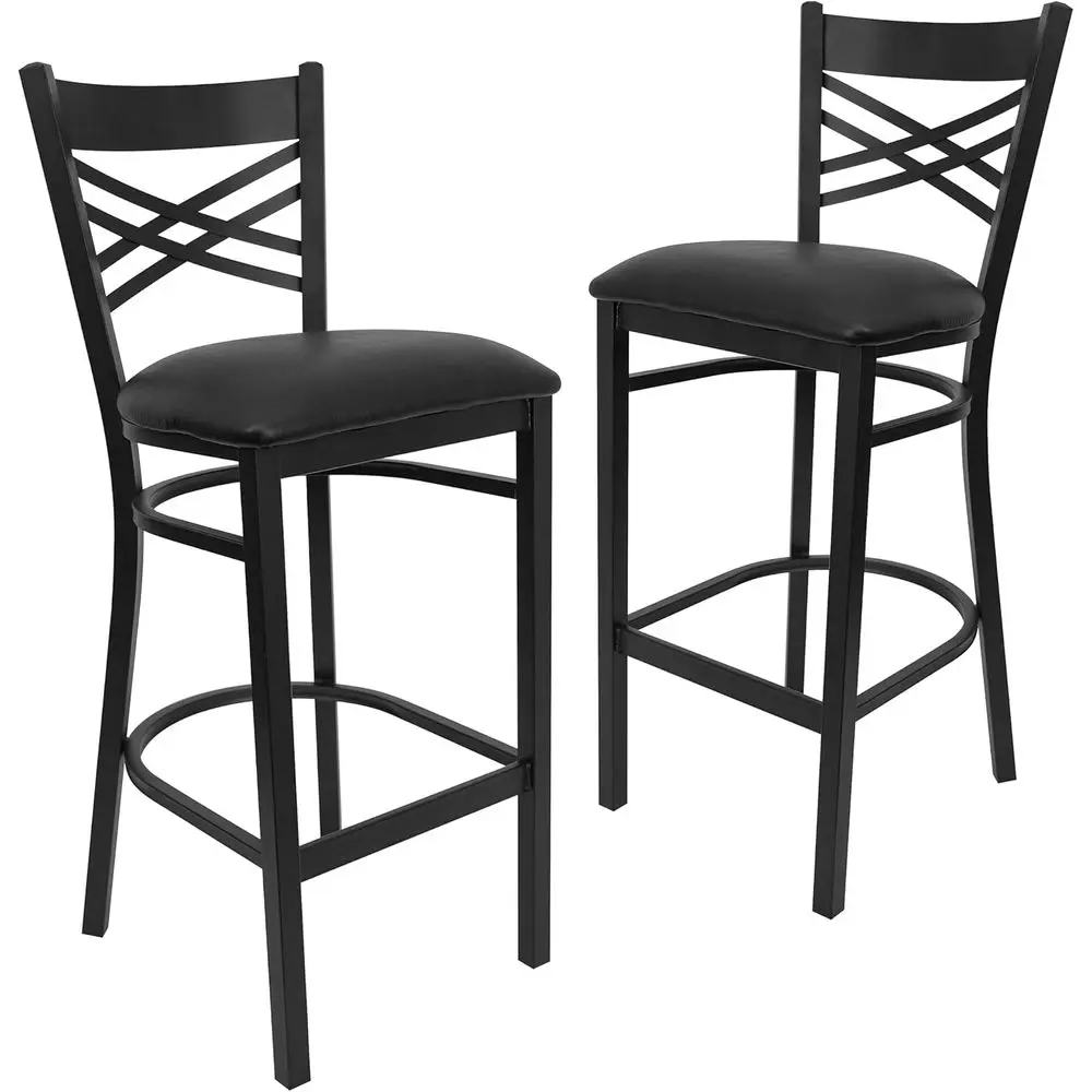 Hercules Series Black Metal Restaurant Bar Stool with Black Vinyl Seat - 2 Pack
Hercules Series Black Metal Restaurant Bar Stool with Black Vinyl Seat - 2 Pack