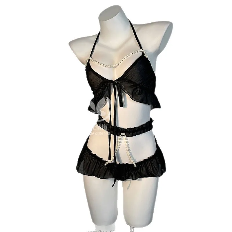 Sexy Black Sexy Sets Pure Desire Lace Strap Bodycon Nightdress Uniform Three-Point Sleepwear Pure Desire Charming Sets 6Z28
Sexy Black Sexy Sets Pure Desire Lace Strap Bodycon Nightdress Uniform Three-Point Sleepwear Pure Desire Charming Sets 6Z28
