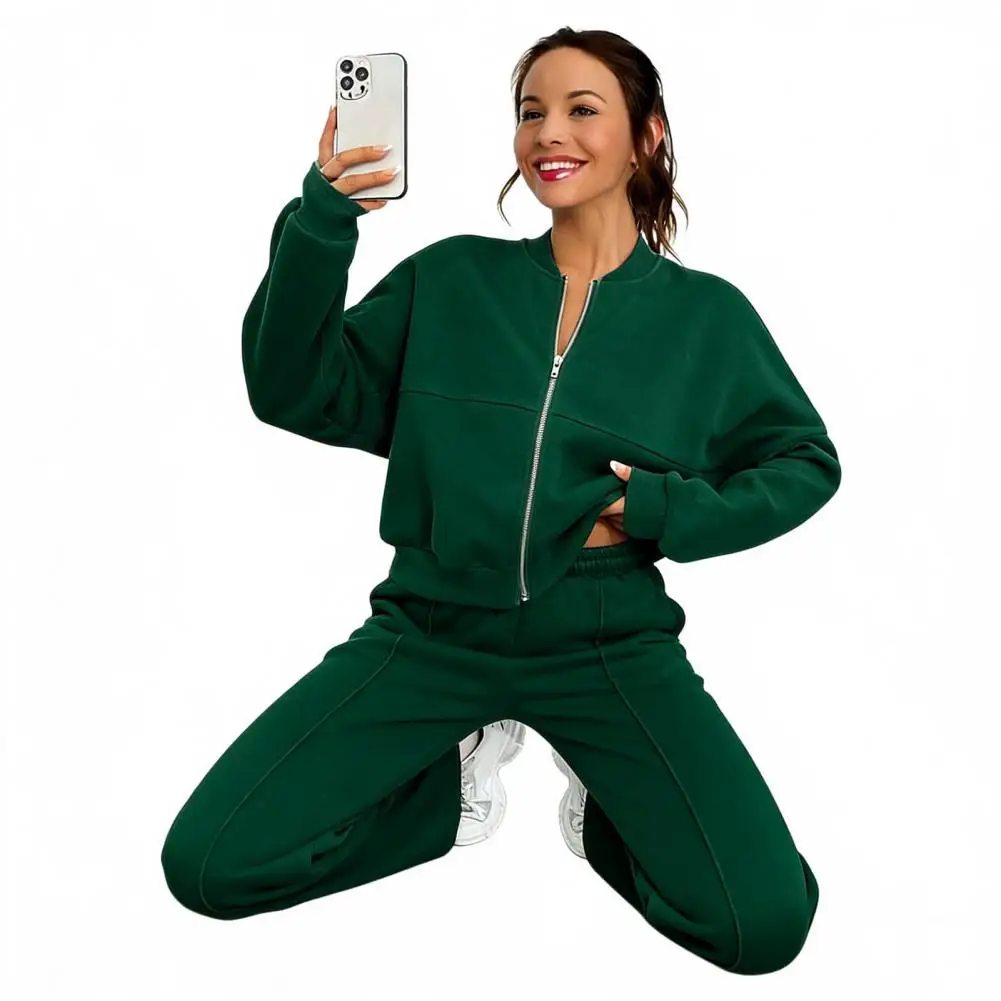 Grey Jacket Pant Women 2 Pieces Set Casual Long Sleeve Zipper Coat Casual Solid Sweatshirt Trousers Suit Fall Sportwear Sets
Grey Jacket Pant Women 2 Pieces Set Casual Long Sleeve Zipper Coat Casual Solid Sweatshirt Trousers Suit Fall Sportwear Sets