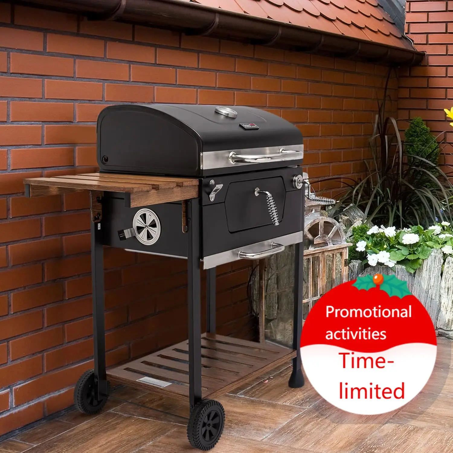 CD1824M 24-Inch Charcoal Grill, BBQ Smoker with Handle and Folding Table, Perfect for Outdoor Patio, Garden and Backyard Grillin
CD1824M 24-Inch Charcoal Grill, BBQ Smoker with Handle and Folding Table, Perfect for Outdoor Patio, Garden and Backyard Grillin