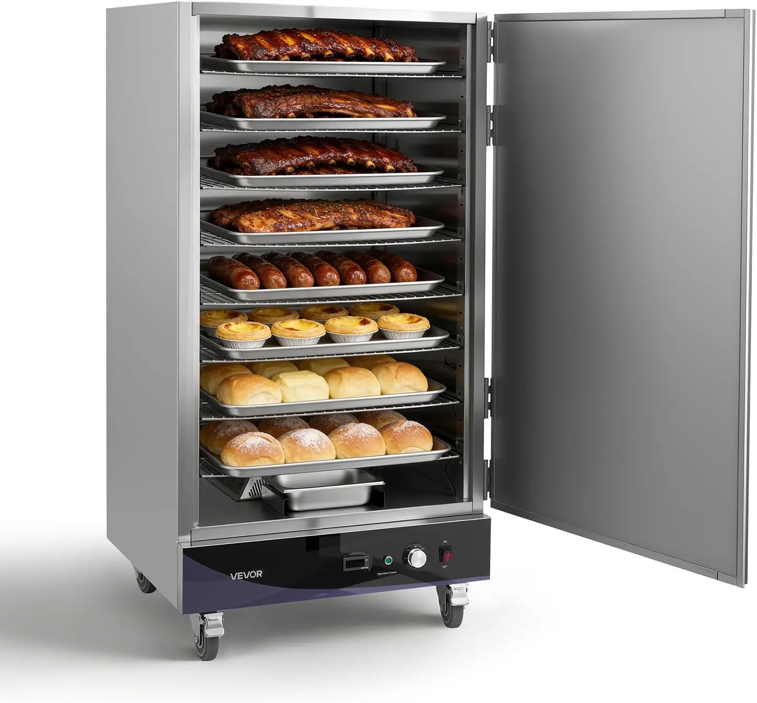 Electric Hot Box Food Warmer, 8-Tier Commercial Warming Cabinet with Water Tray, Single-Door and Adjustable Shelves, Stainless S
Electric Hot Box Food Warmer, 8-Tier Commercial Warming Cabinet with Water Tray, Single-Door and Adjustable Shelves, Stainless S