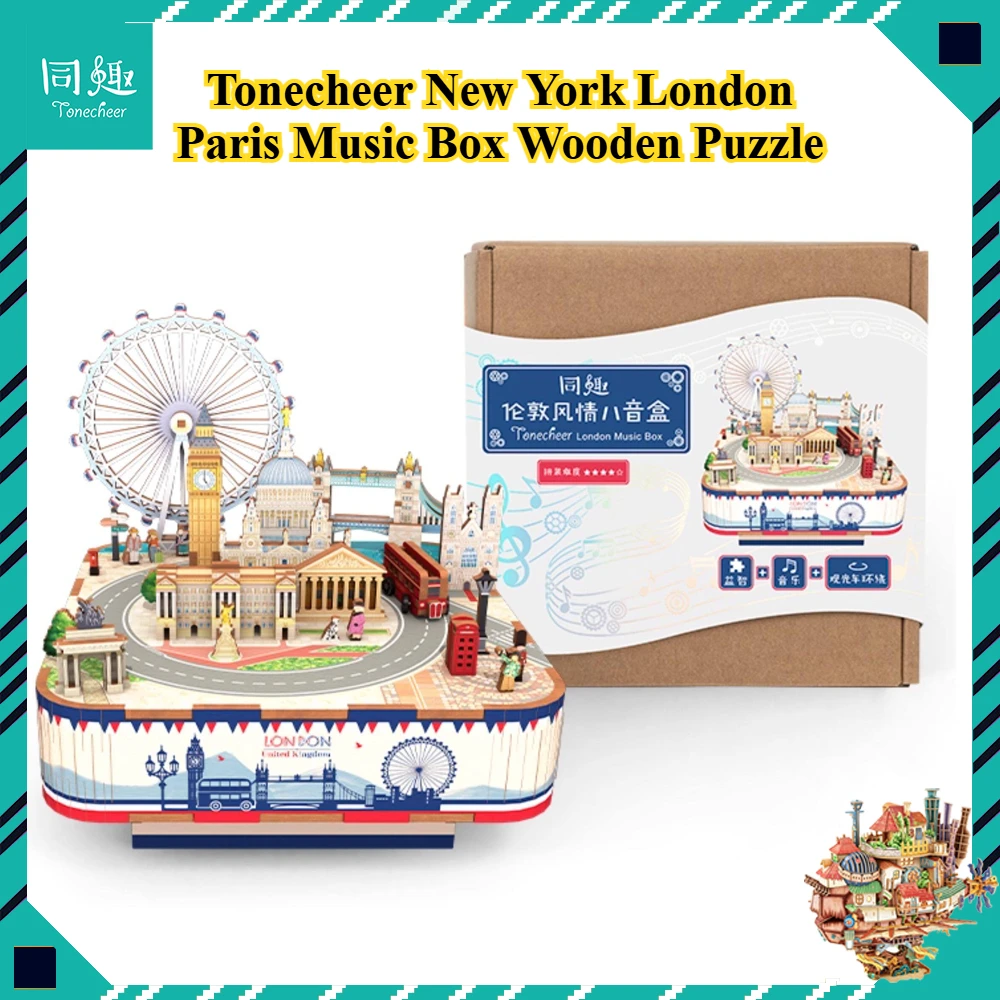 New Tonecheer New York London Paris Music Box Wooden Puzzle Blocks Diorama Model Kit 3D Wooden Doll Decoration Toy Birthday Gift
New Tonecheer New York London Paris Music Box Wooden Puzzle Blocks Diorama Model Kit 3D Wooden Doll Decoration Toy Birthday Gift