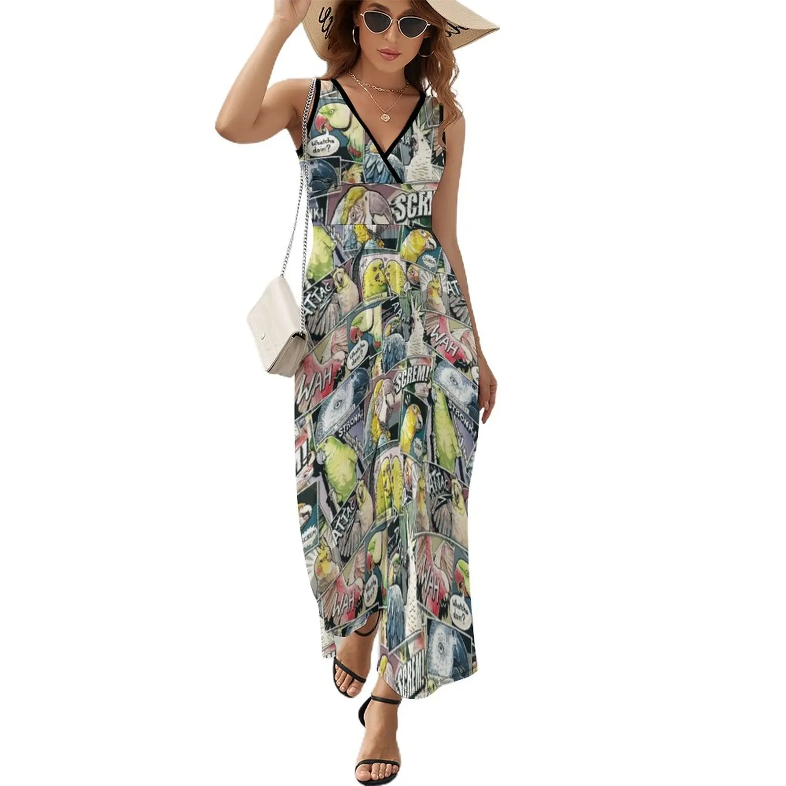 Parrots Comic Style Sleeveless Dresses summer eveninges women women's eveningeses for special events
Parrots Comic Style Sleeveless Dresses summer eveninges women women's eveningeses for special events