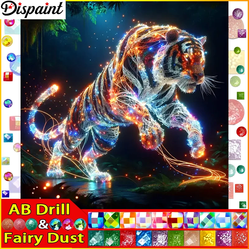 Dispaint Fairy Dust AB Full Diamond Embroidery "Animal Tiger" Diamond Painting Patterns Rhinestone Unfinished Home Decor
Dispaint Fairy Dust AB Full Diamond Embroidery "Animal Tiger" Diamond Painting Patterns Rhinestone Unfinished Home Decor