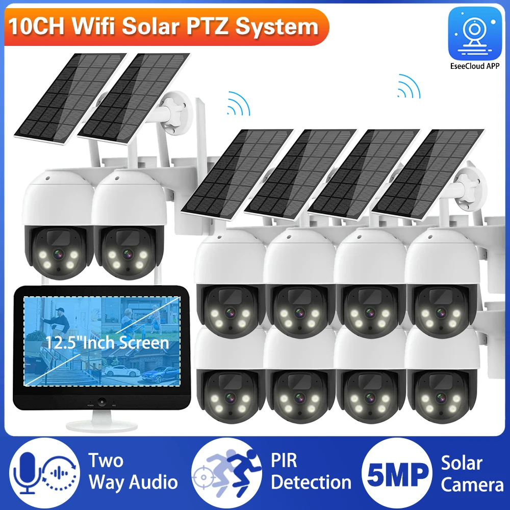10-канальный 12,5-дюймовый монитор, Wi-Fi NVR, 5-мегапиксельная беспроводная камера на солнечной энергии, комплект удаленного доступа, встроенная батарея, сеть с низким энергопотреблением
10-канальный 12,5-дюймовый монитор, Wi-Fi NVR, 5-мегапиксельная беспроводная камера на солнечной энергии, комплект удаленного доступа, встроенная батарея, сеть с низким энергопотреблением