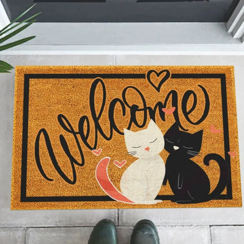 Cute Black and White Cats Heart Welcome Doormat Non Slip Entryway Rug Home Decor Indoor Outdoor Front Door Welcome Mat
Cute Black and White Cats Heart Welcome Doormat Non Slip Entryway Rug Home Decor Indoor Outdoor Front Door Welcome Mat