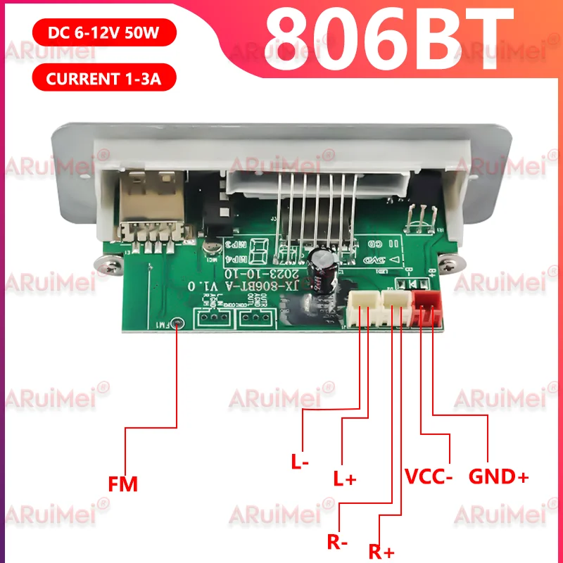2x25W Bluetooth 5.0 Car Amplifier Board, MP3 Decoder with FM Radio/TF/USB/Handsfree Call & Recording, DC 6-12V DIY Audio System
2x25W Bluetooth 5.0 Car Amplifier Board, MP3 Decoder with FM Radio/TF/USB/Handsfree Call & Recording, DC 6-12V DIY Audio System