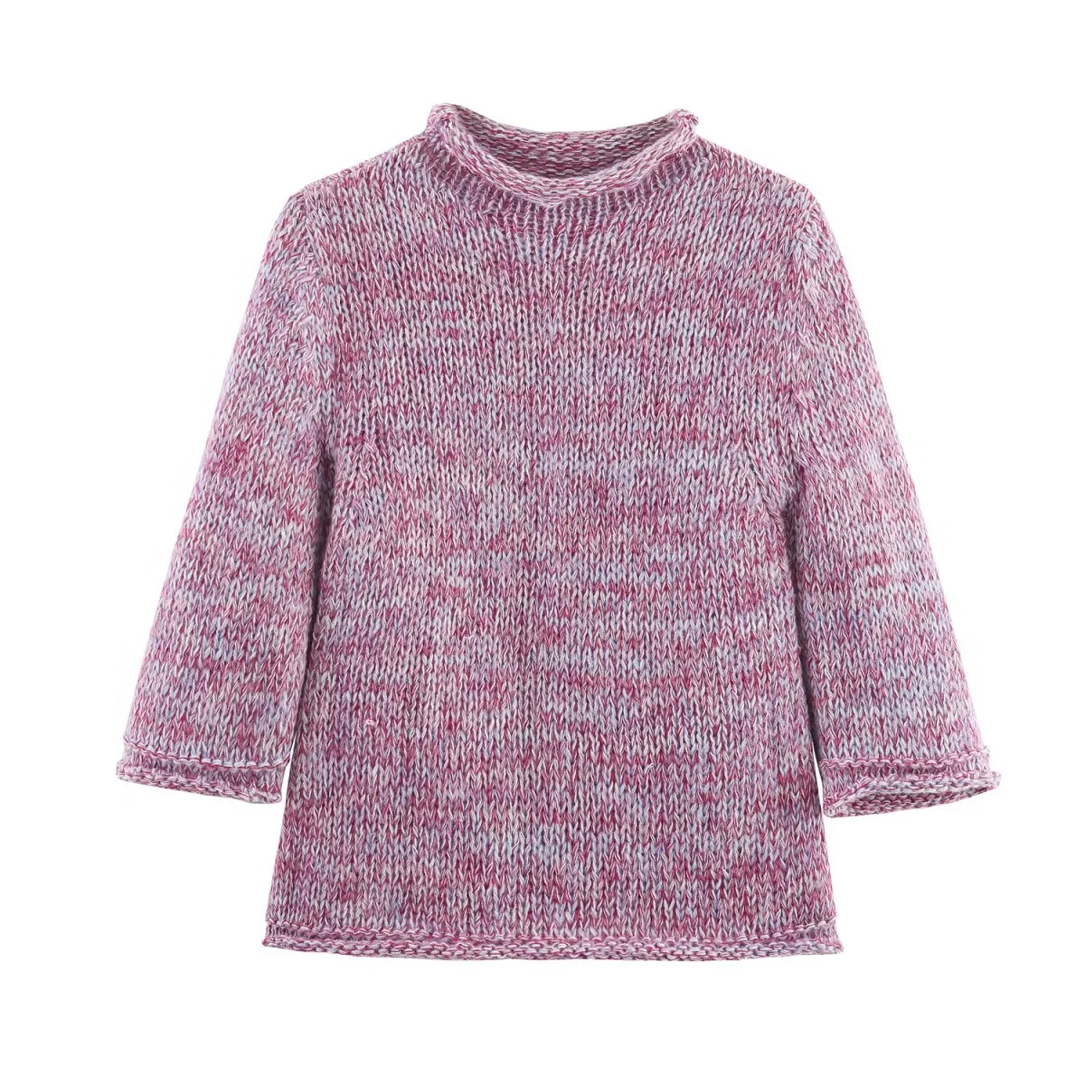 2025 autumn new women's casual fashion temperament simple versatile round neck half sleeve slim color matching sweater
2025 autumn new women's casual fashion temperament simple versatile round neck half sleeve slim color matching sweater