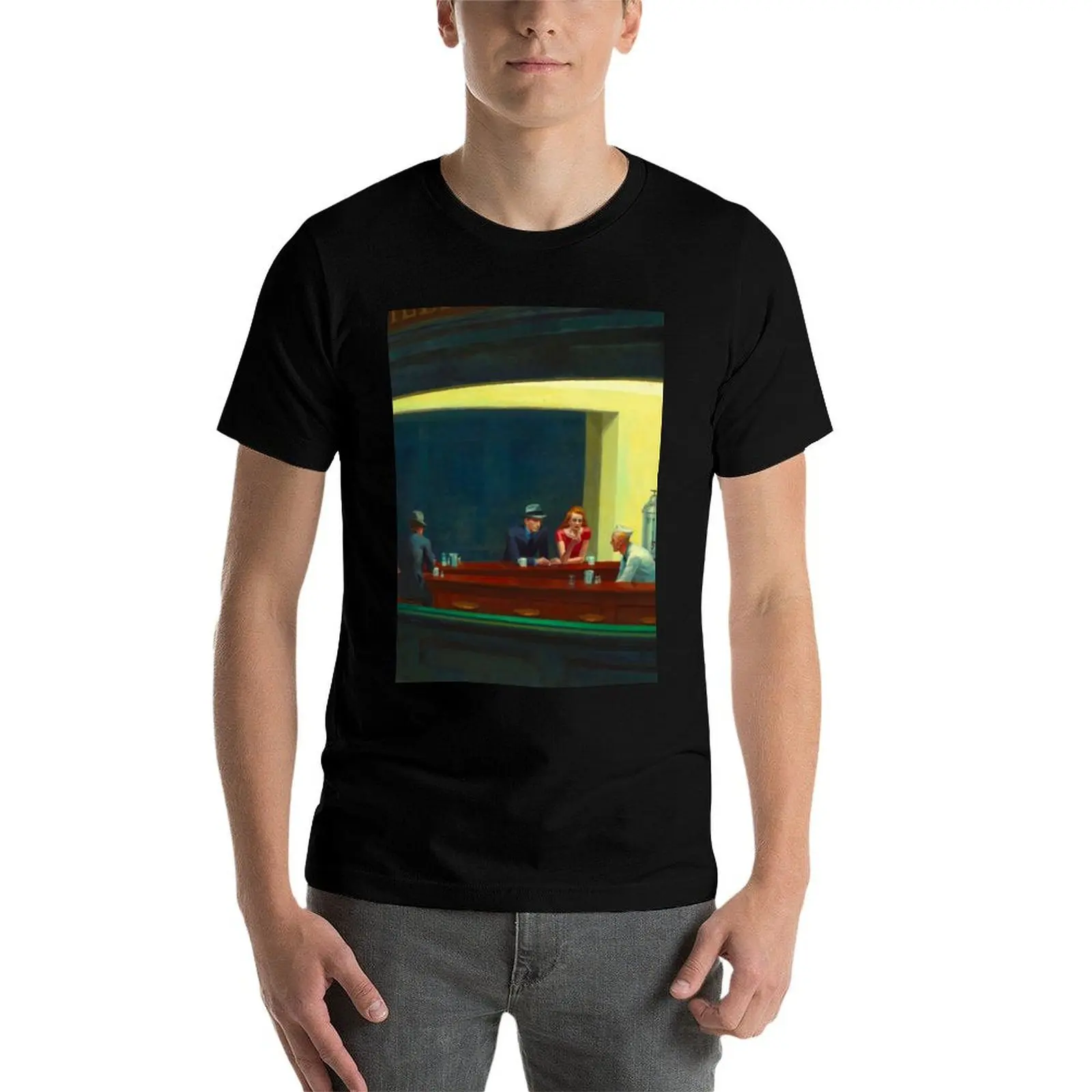 Edward Hopper Nighthawks (1942). Vintage Exhibition Poster T-Shirt mens graphic t shirts T-Shirt
Edward Hopper Nighthawks (1942). Vintage Exhibition Poster T-Shirt mens graphic t shirts T-Shirt