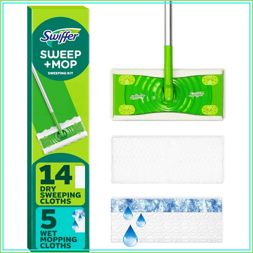 2-in-1 Floor Mop for Dry & Wet Cleaning, Sweeping & Mopping Starter Kit, 20 Piece Set for Tile, Hardwood, Vinyl
2-in-1 Floor Mop for Dry & Wet Cleaning, Sweeping & Mopping Starter Kit, 20 Piece Set for Tile, Hardwood, Vinyl