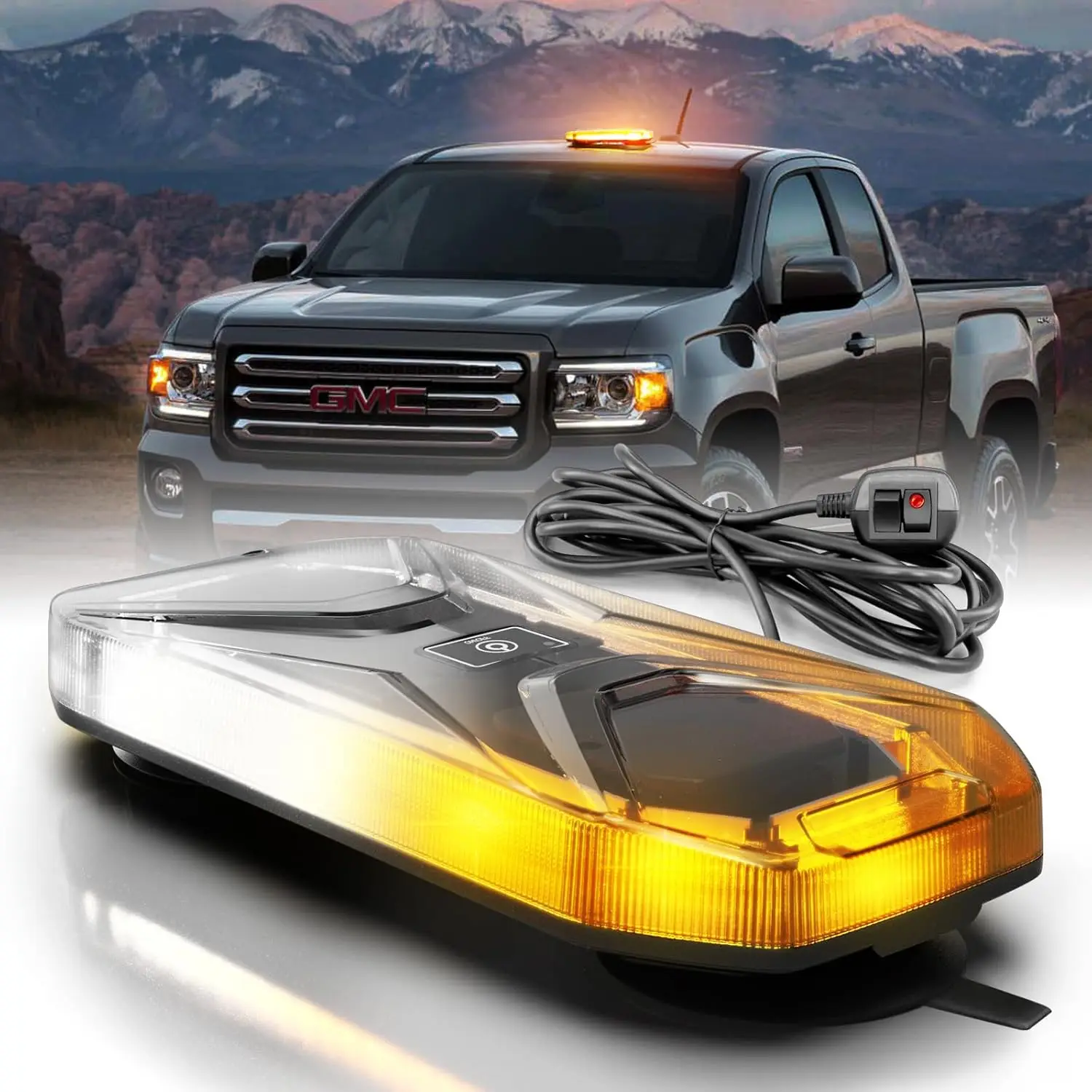 128 LED Magnetic Strobe Light Bar, 12" Amber/White Emergency Warning Light for Trucks, Roof Top, Snow Plow
128 LED Magnetic Strobe Light Bar, 12" Amber/White Emergency Warning Light for Trucks, Roof Top, Snow Plow