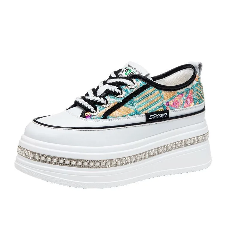 Paired with Skirt Inner Height-increasing White Sneakers Women's Thin Versatile Mesh Breathable Thick-soled Casual Flats 8CM
Paired with Skirt Inner Height-increasing White Sneakers Women's Thin Versatile Mesh Breathable Thick-soled Casual Flats 8CM