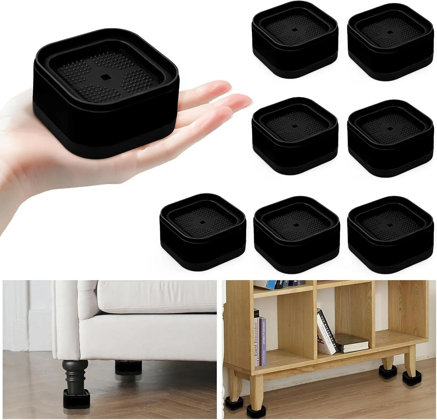 12 Pack Furniture Risers, Heavy Duty Stackable Bed Raisers for Table Desk Couch Chair Sofa Cabinet with 1 Inch Lift Height
12 Pack Furniture Risers, Heavy Duty Stackable Bed Raisers for Table Desk Couch Chair Sofa Cabinet with 1 Inch Lift Height