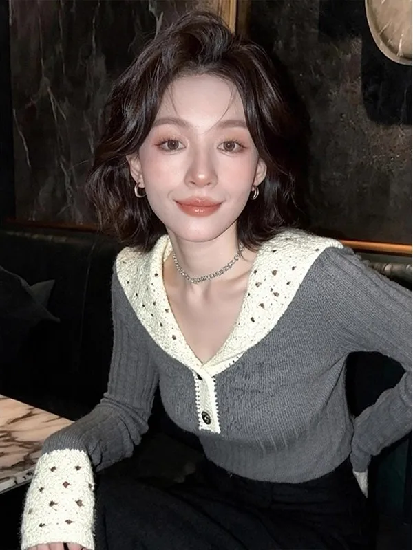 Unique Autumn Winter Spicy Girl Color Blo V Ne Knitted Long Sve Base irt Women Design Sensation Beautiful Top
Unique Autumn Winter Spicy Girl Color Blo V Ne Knitted Long Sve Base irt Women Design Sensation Beautiful Top