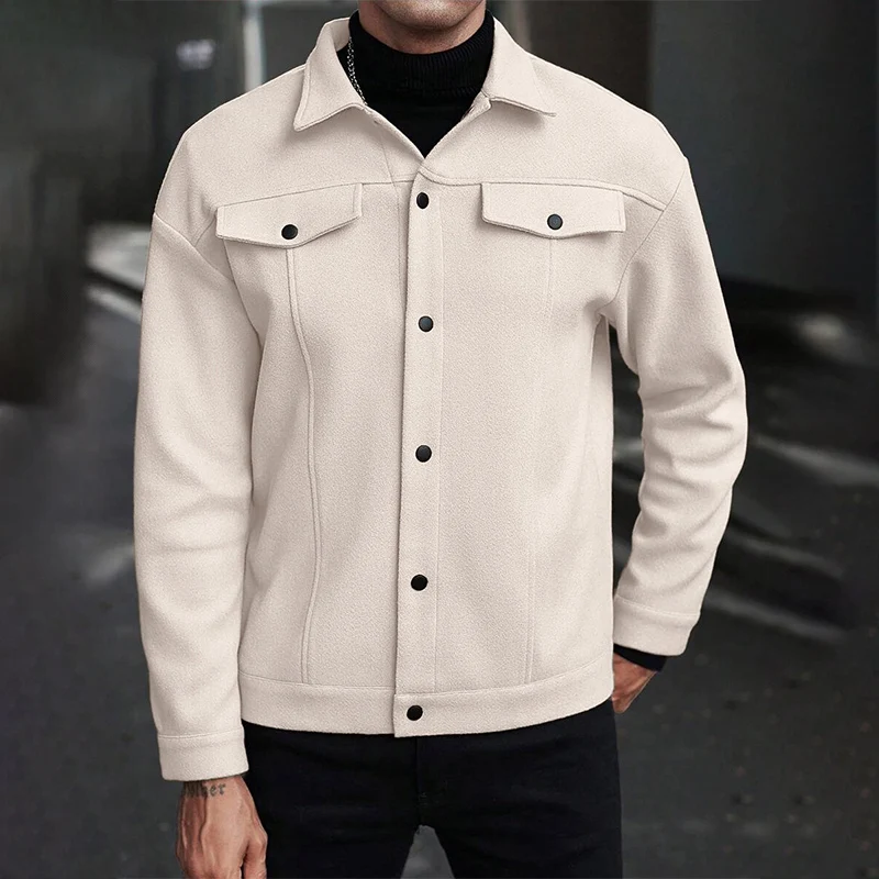 Spring Autumn Men's Business Jacket England Button Turn-Down Collar Short Coat Simple Solid Color Loose Fit Warm Work Coat Man
Spring Autumn Men's Business Jacket England Button Turn-Down Collar Short Coat Simple Solid Color Loose Fit Warm Work Coat Man
